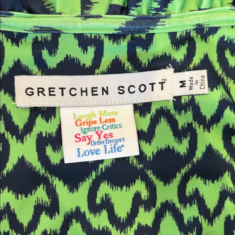 Gretchen Scott Designs Vibrant Green and Navy Dress - Picture 3 of 3